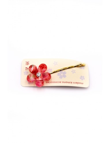Hair pin in plastic and silk