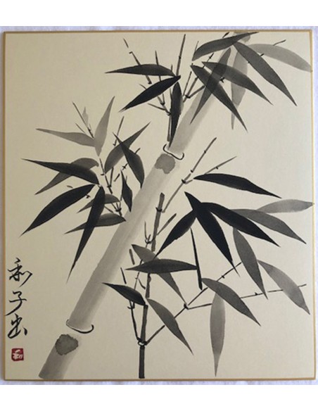 SUMIE Mount Fuji - Japanese painting on shikishi paper