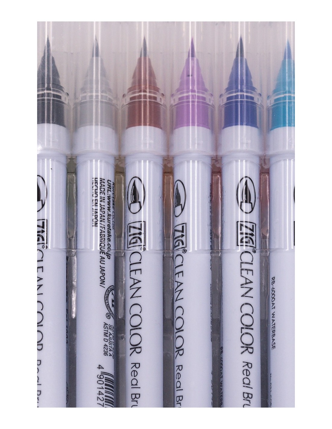 Japanese Manga Brush Pen Fude Marker - of 12 pens tips of various colors